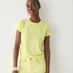 J. Crew Relaxed Cashmere T-Shirt - Lime Nectar